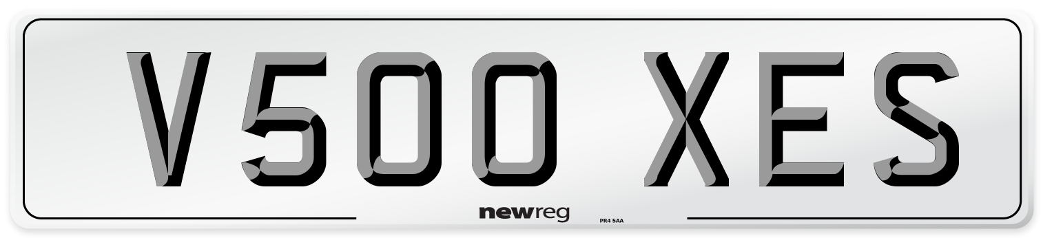 V500 XES Number Plate from New Reg